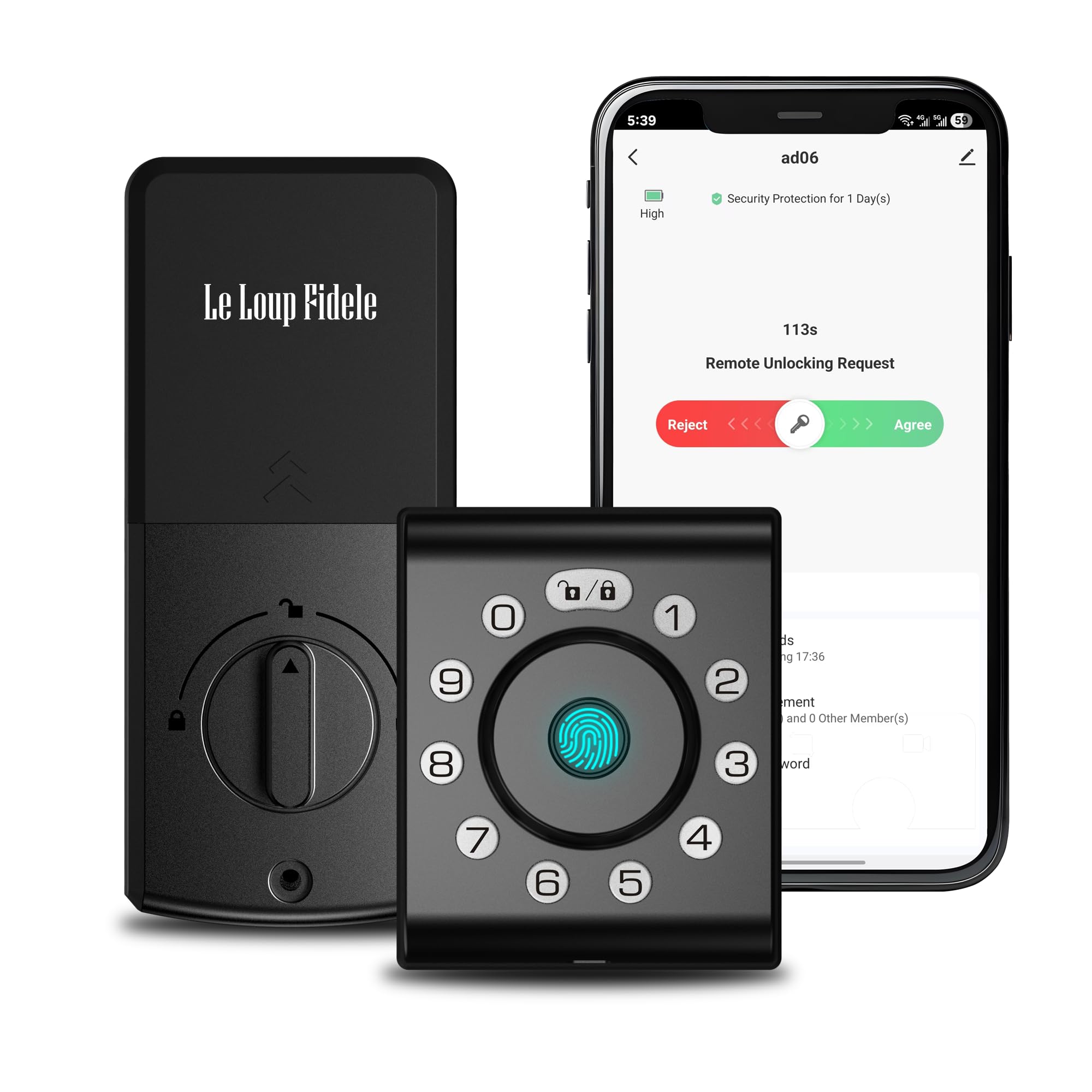 LeLoupFidele Fingerprint Smart Deadbolt with Built-in Wi-Fi